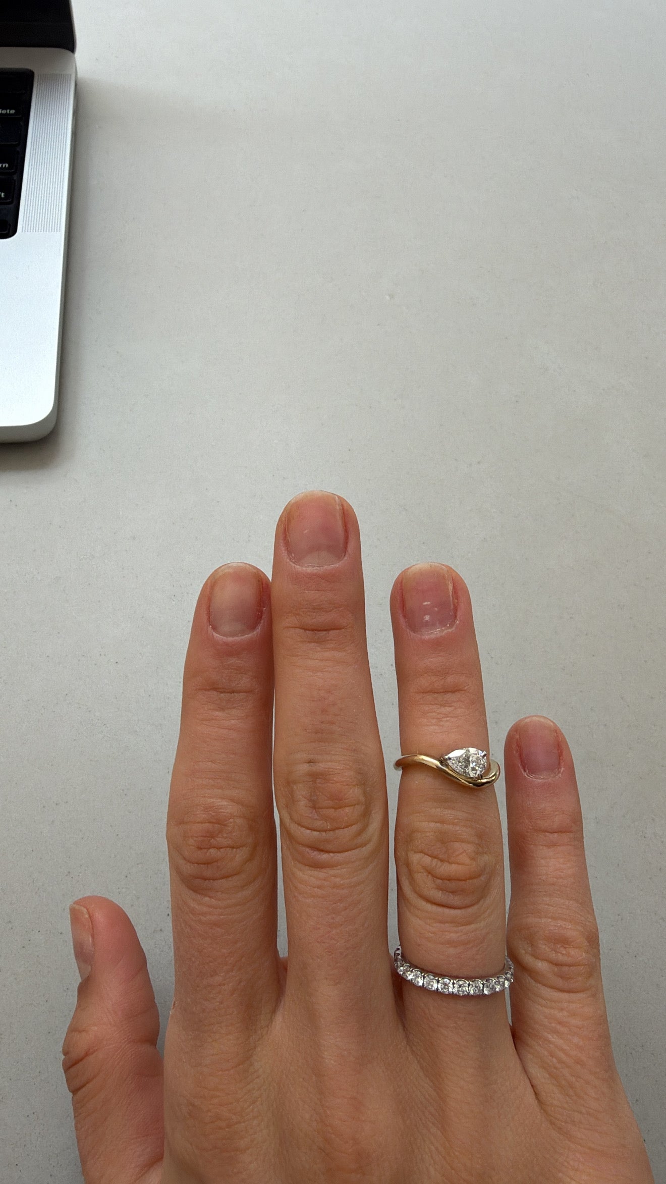 Floating Pear Ring
