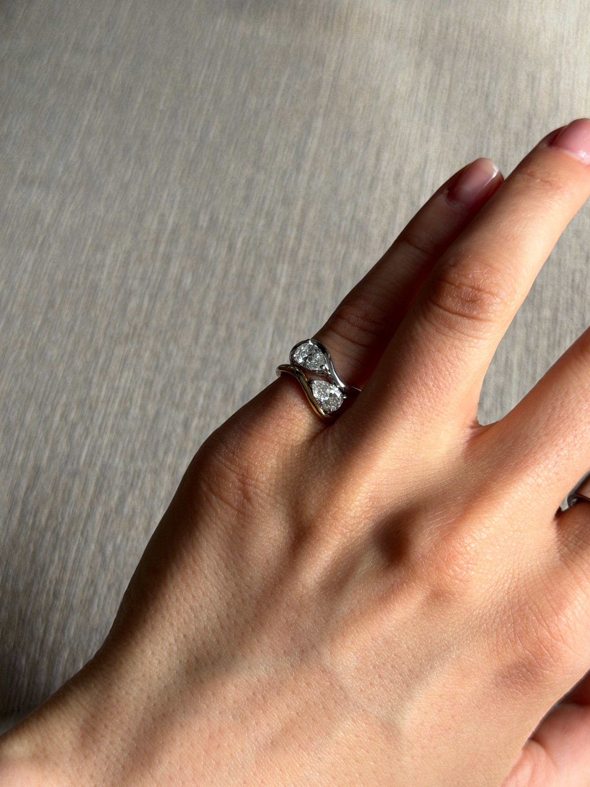 Floating Pear Ring