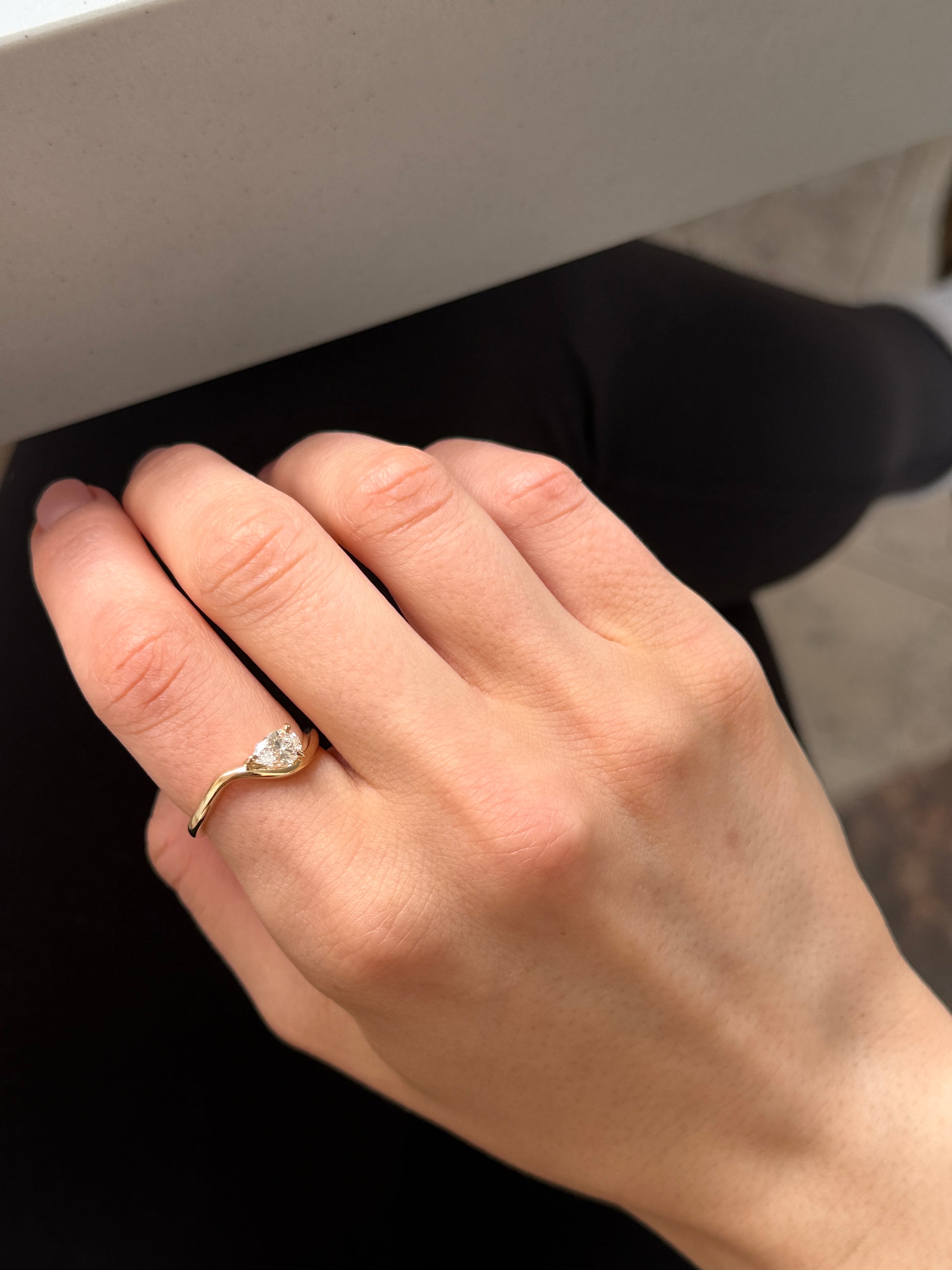 Floating Pear Ring
