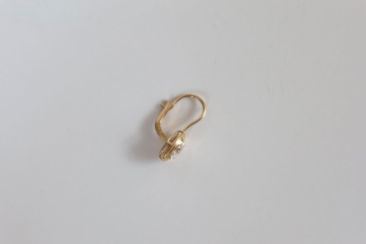 Oval Bezel Drop Earrings