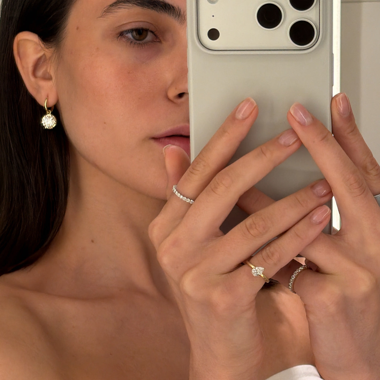 Bezel Drop Hoops