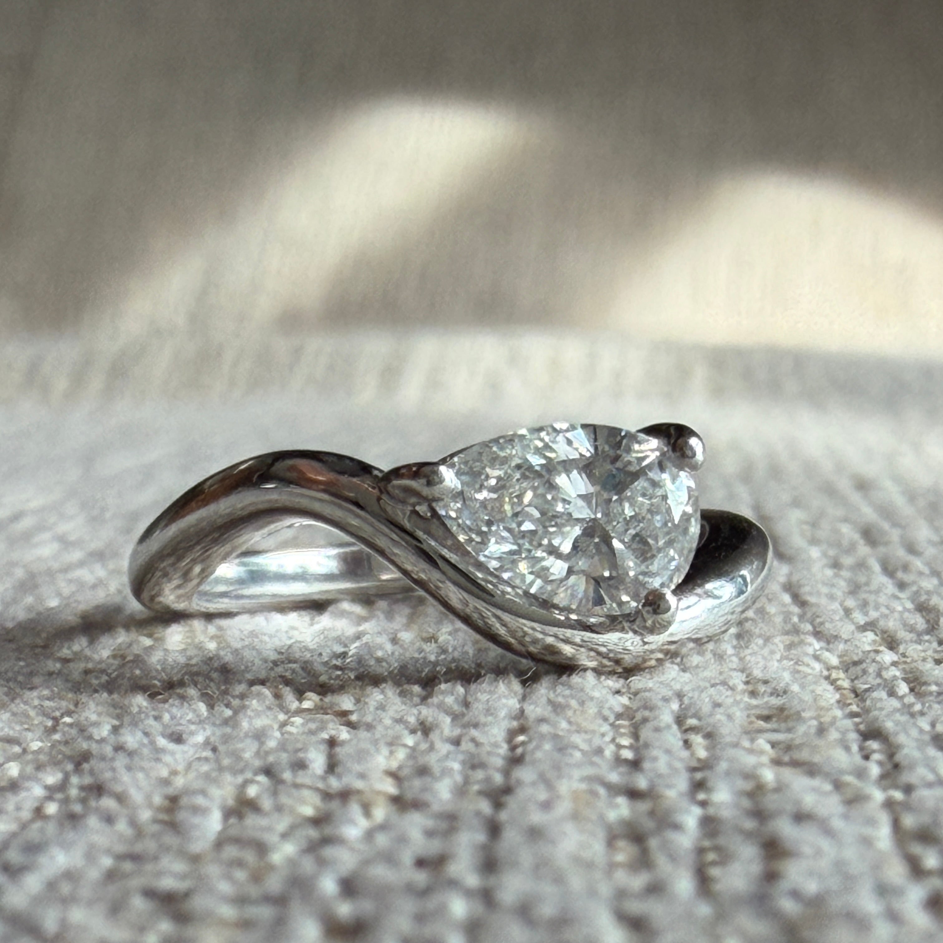 Floating Pear Ring