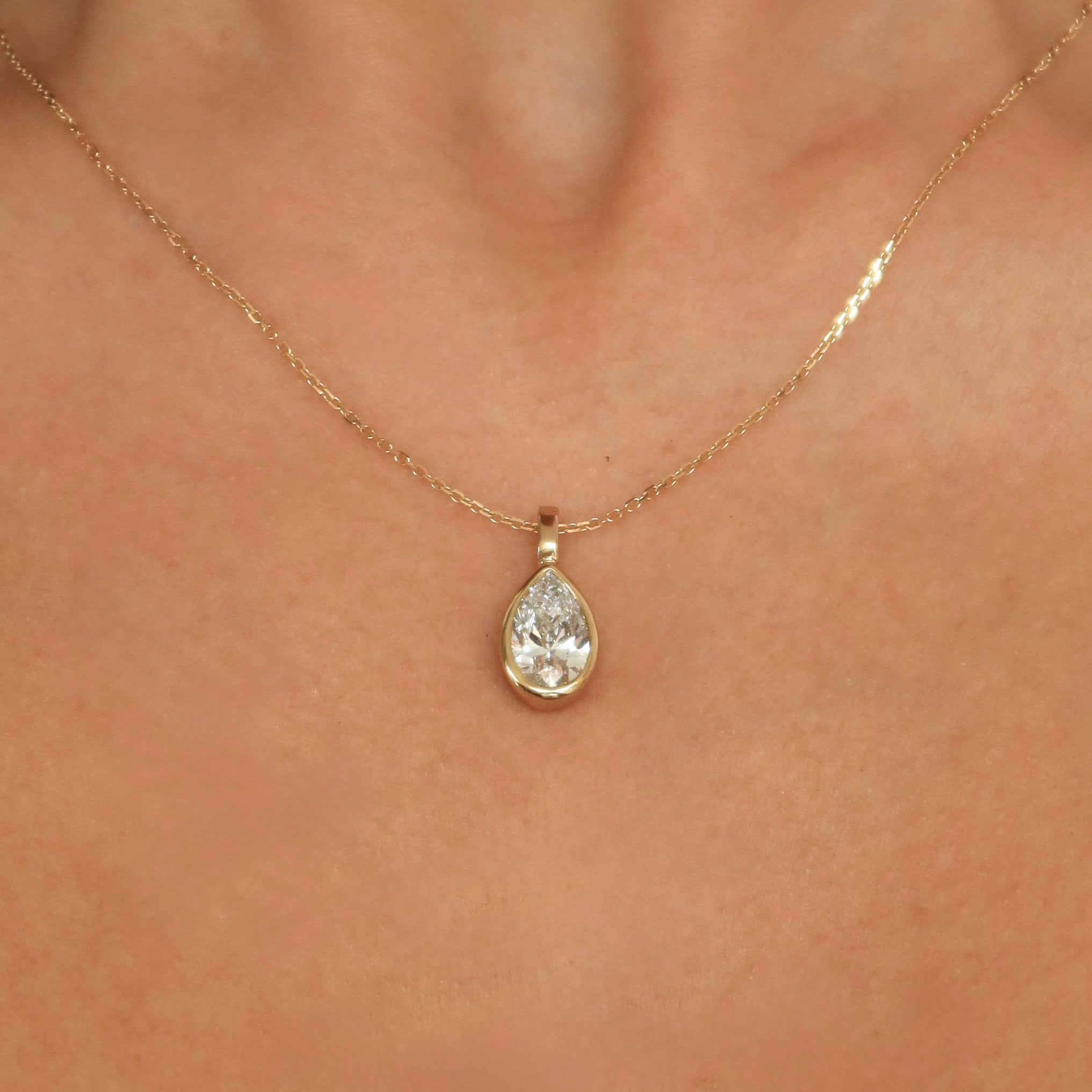 Pear Bezel Charm