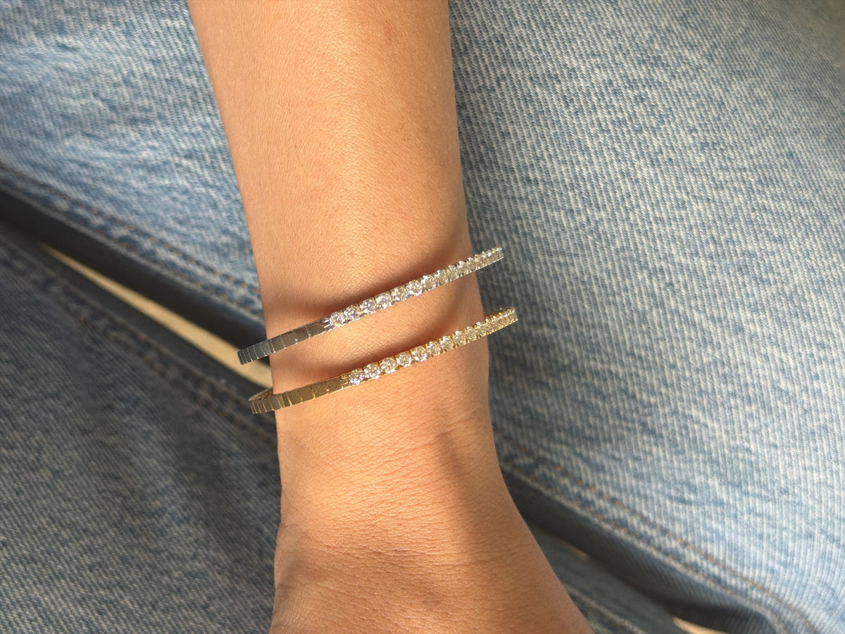 Diamond Half Bangle