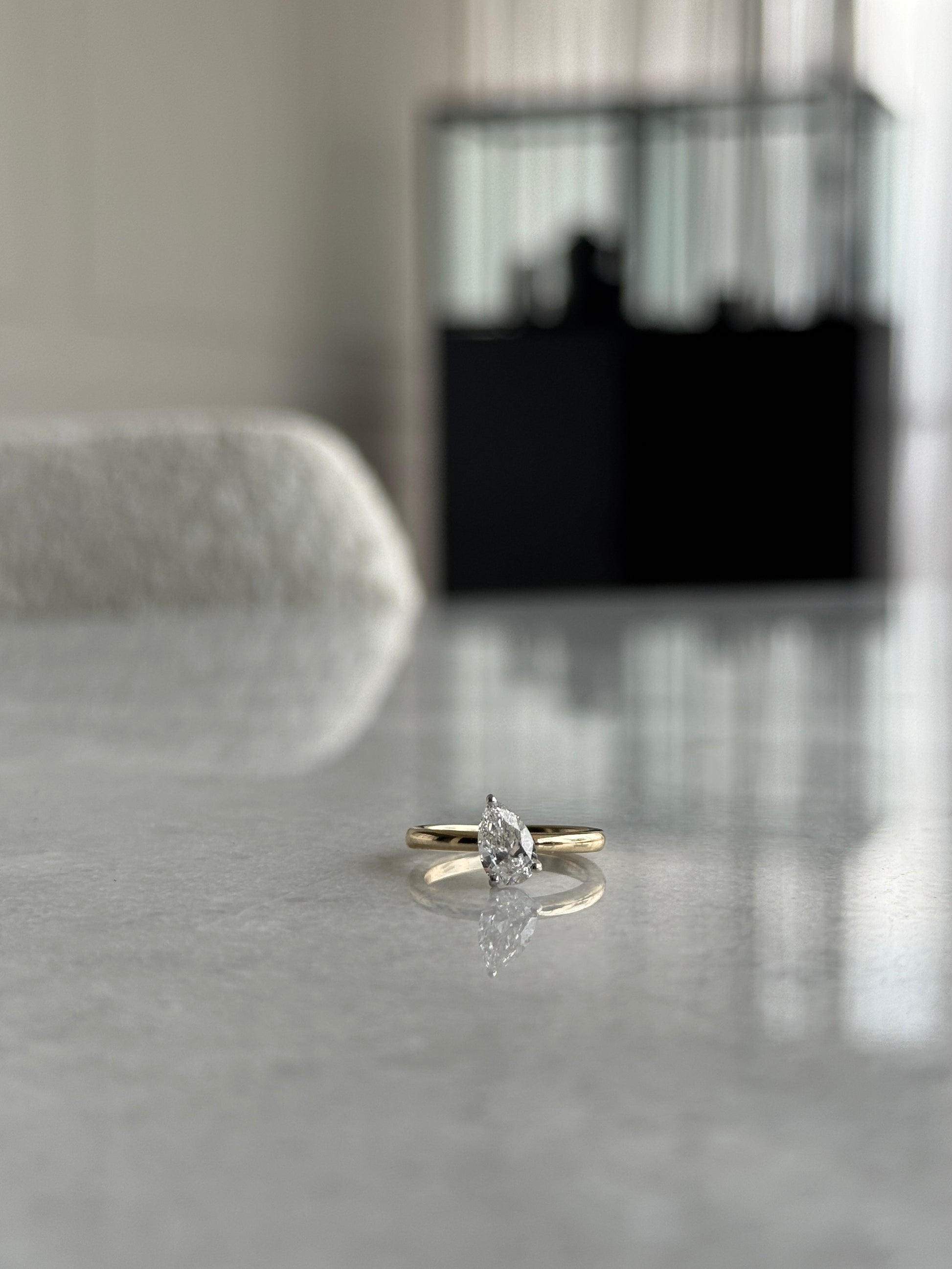 Tilted Pear Ring