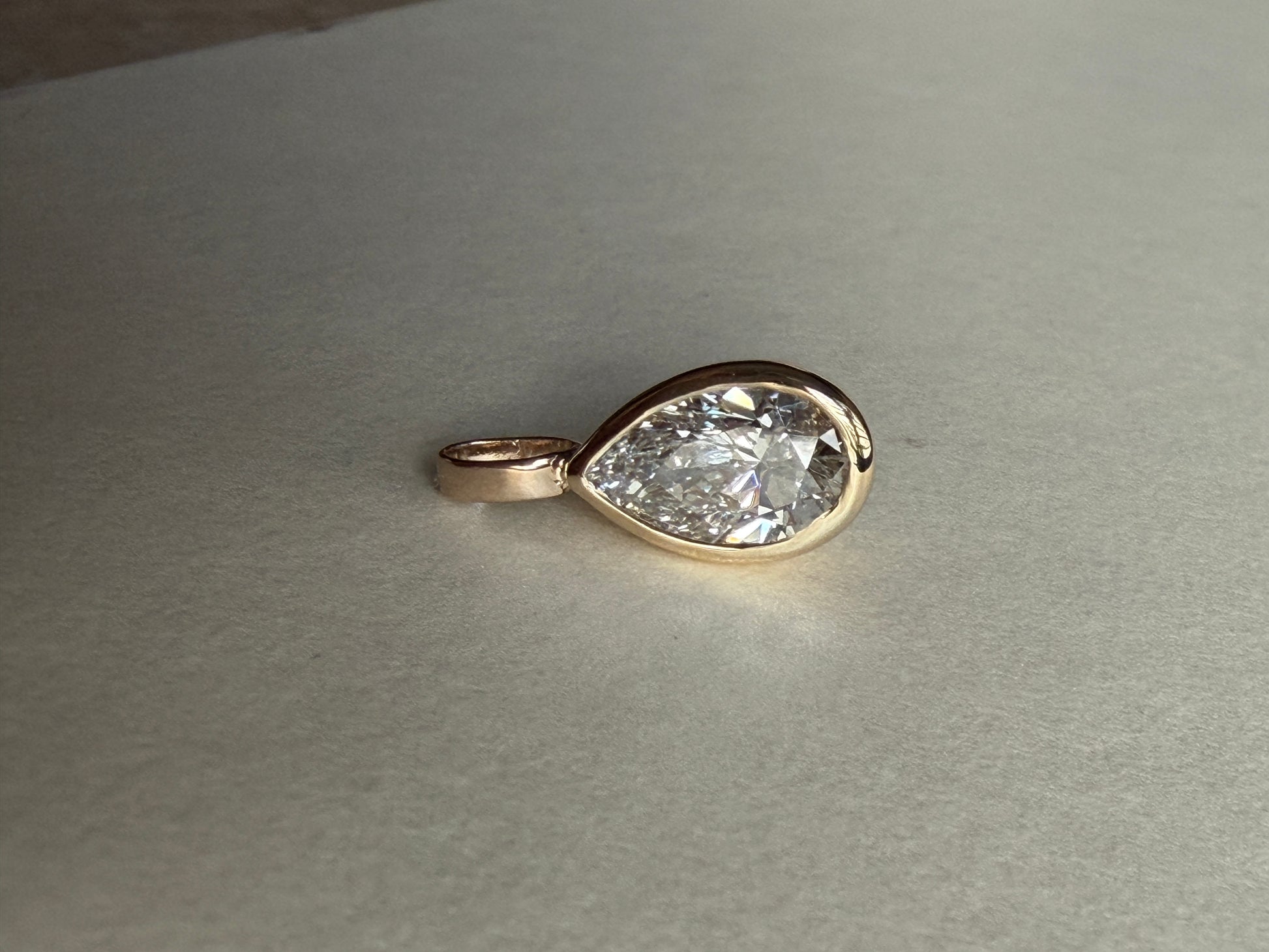 Pear Bezel Charm