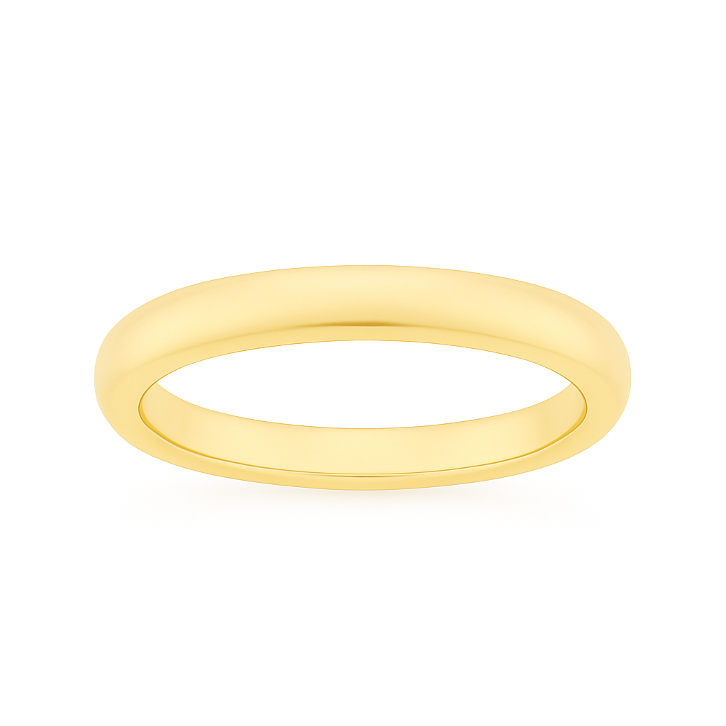 Round wedding band 3 mm
