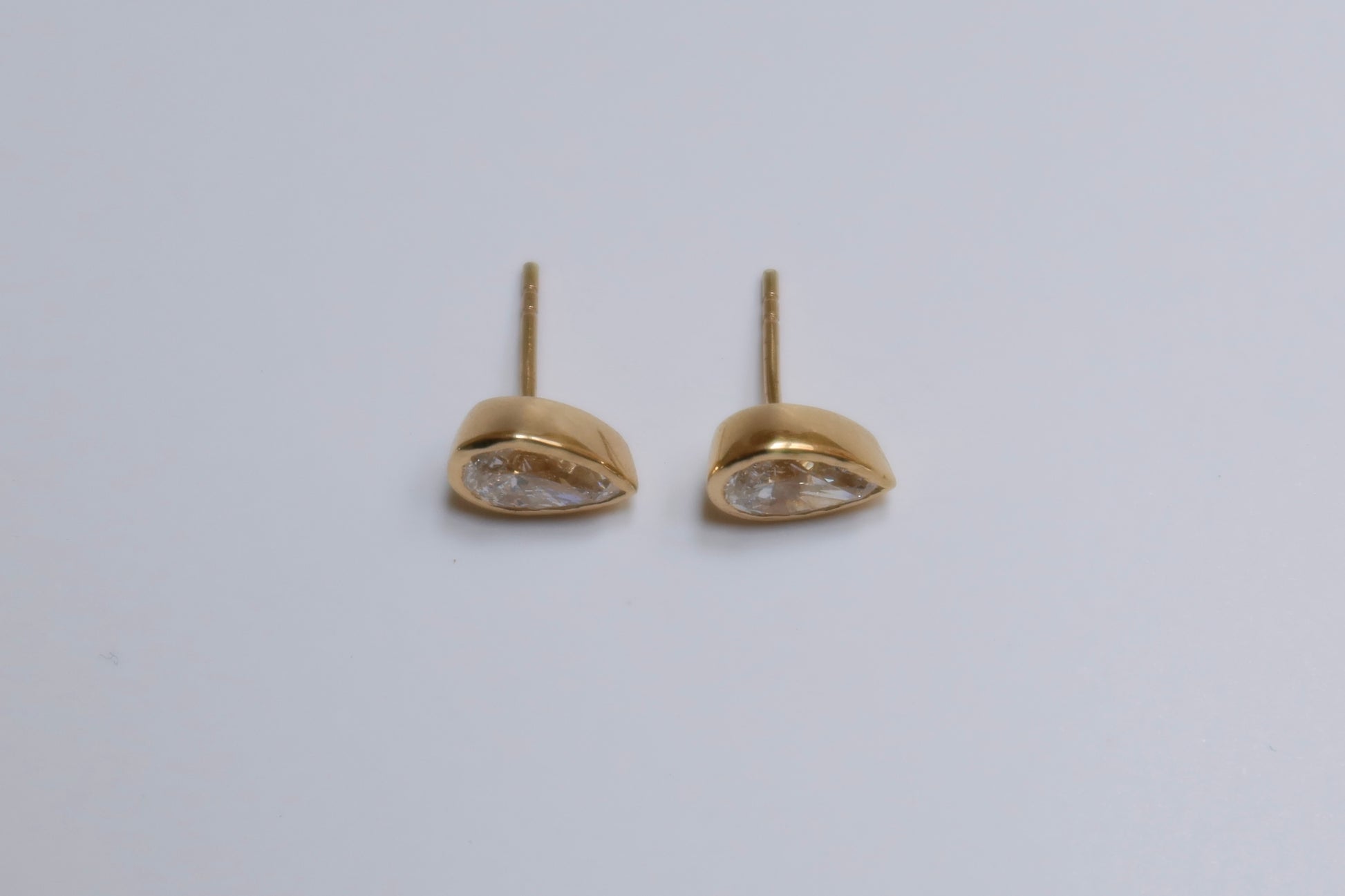 Pear Bezel Studs 2.00 ct