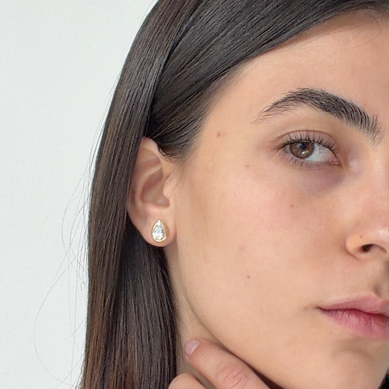 Pear Bezel Studs 3.00 ct