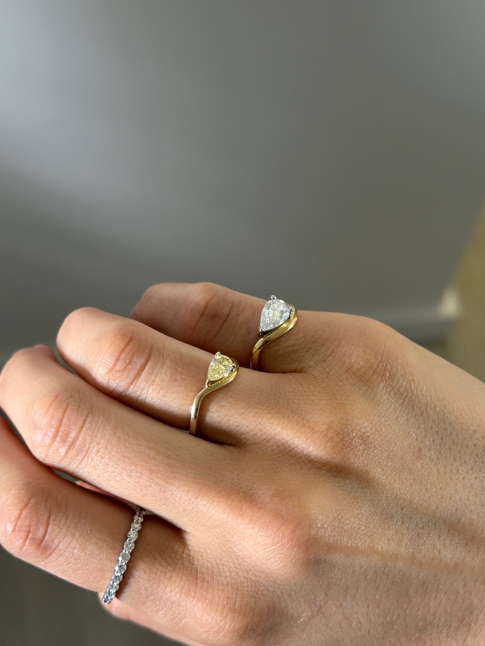 Floating Pear Ring