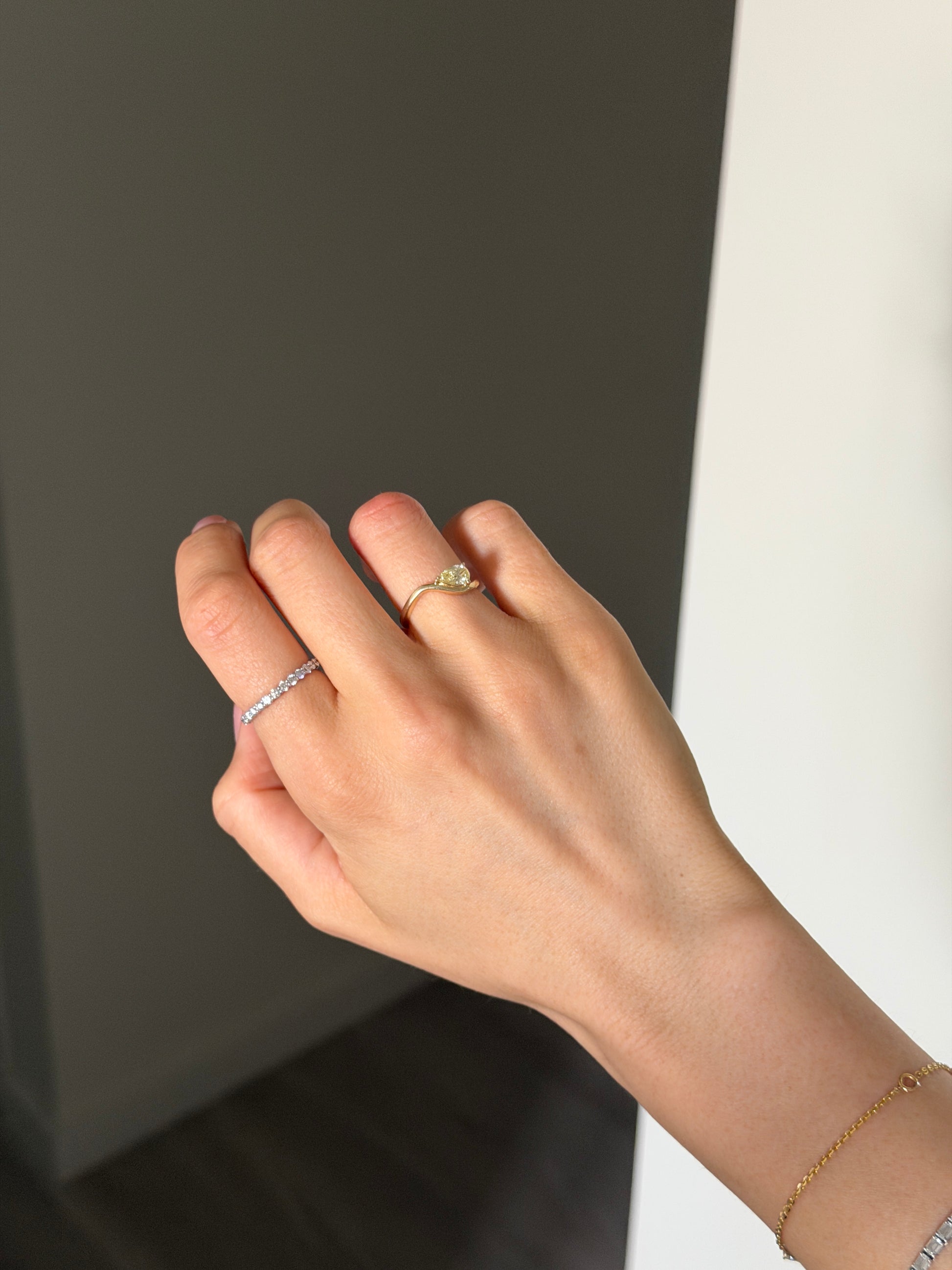 Floating Pear Ring