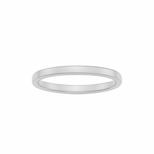 Flat wedding band 2 mm
