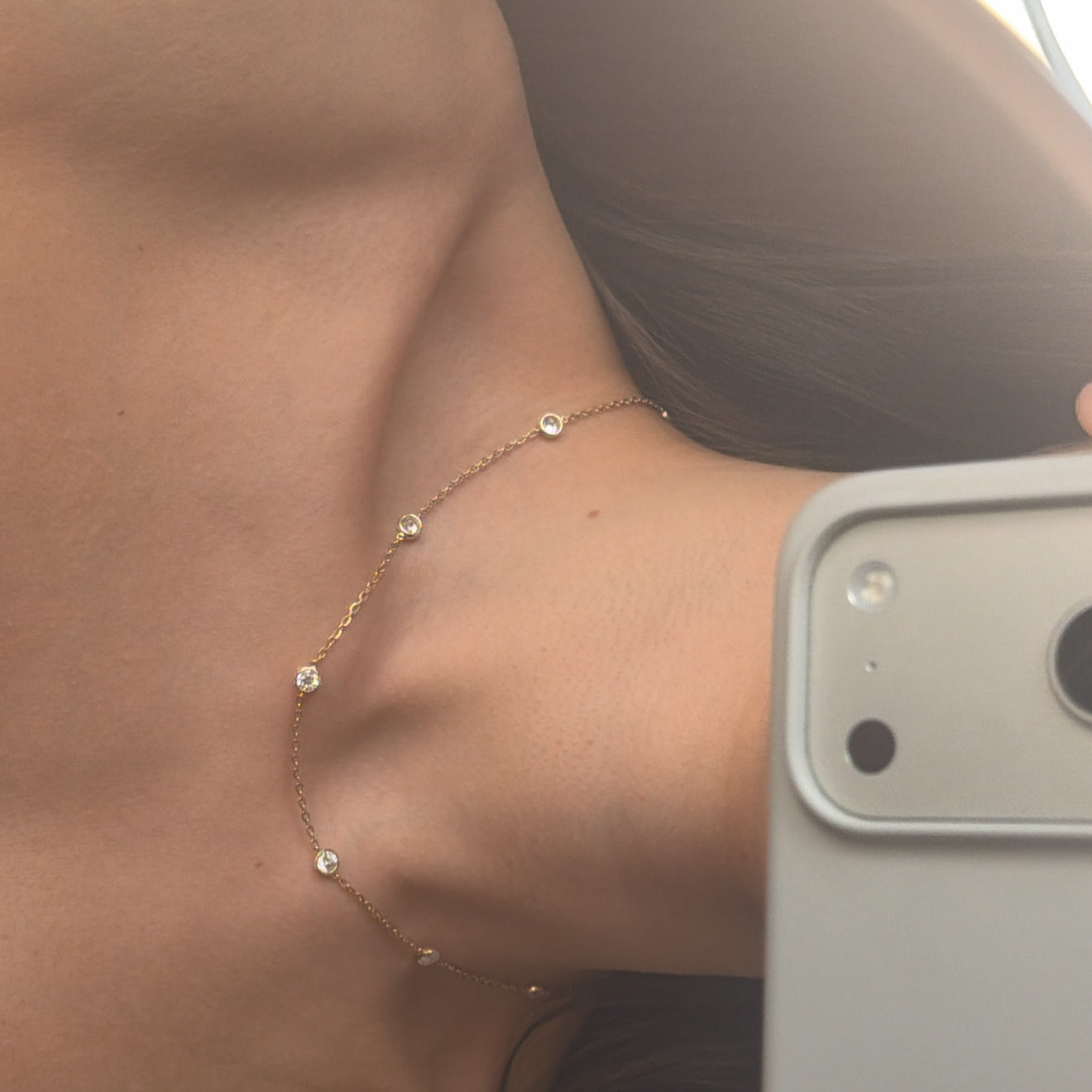 Diamond Multi Bezel Necklace
