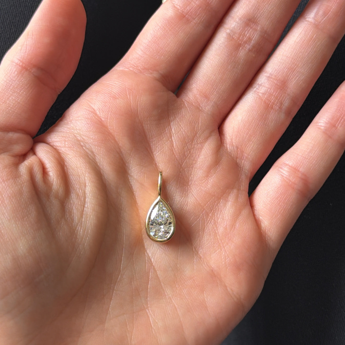 Pear Bezel Charm