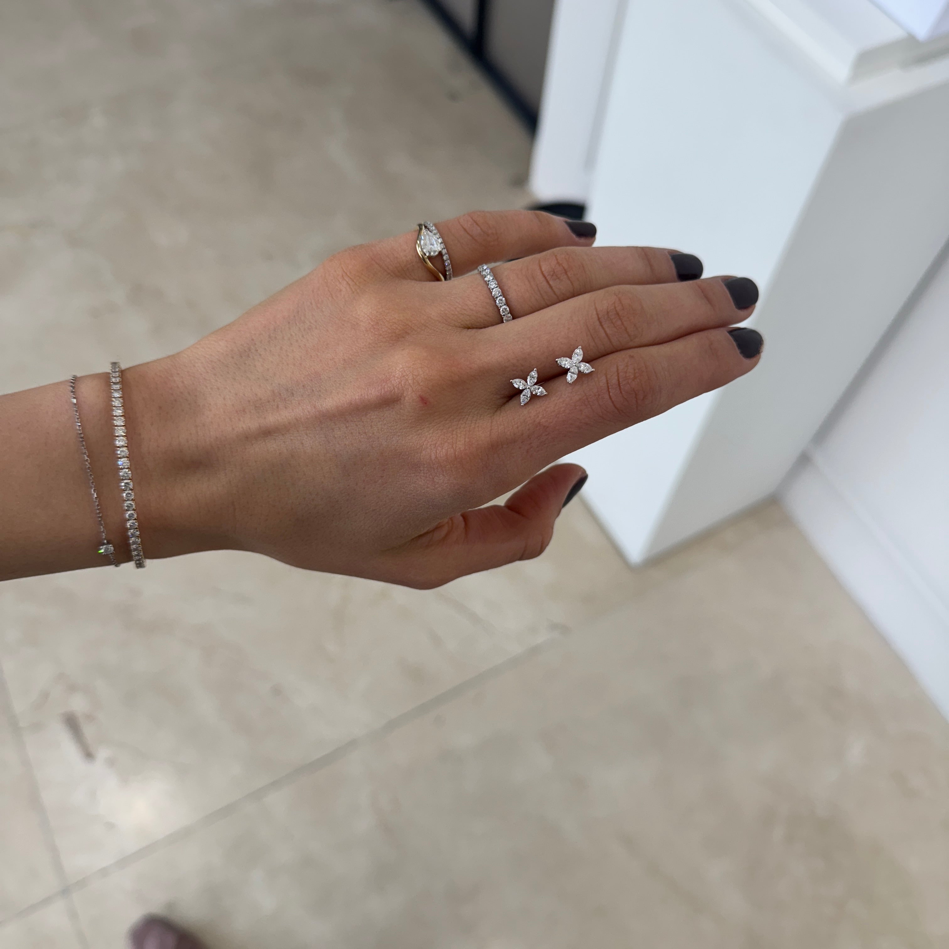 Marquise Flower Studs