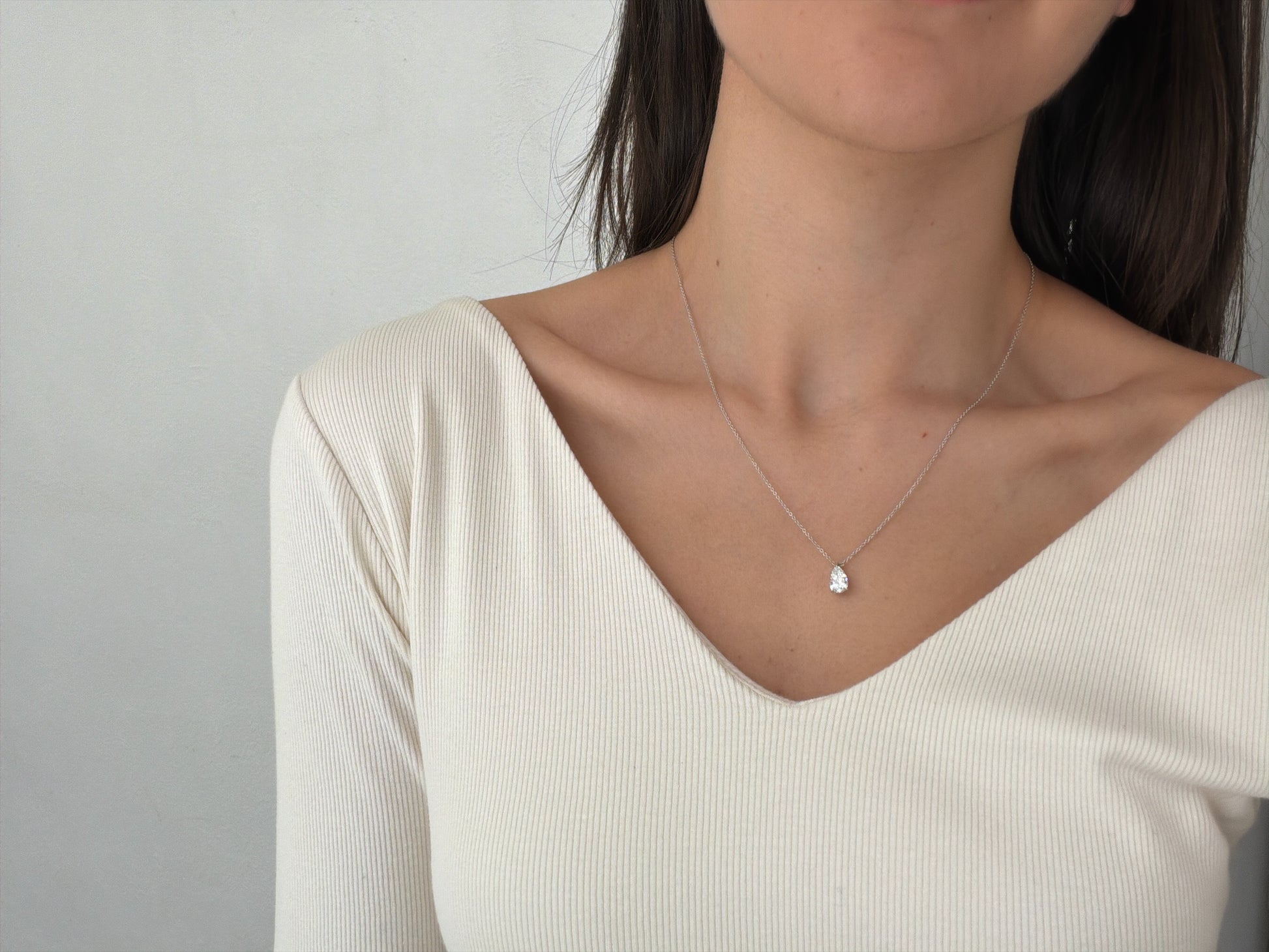 Pear Solitaire Pendant