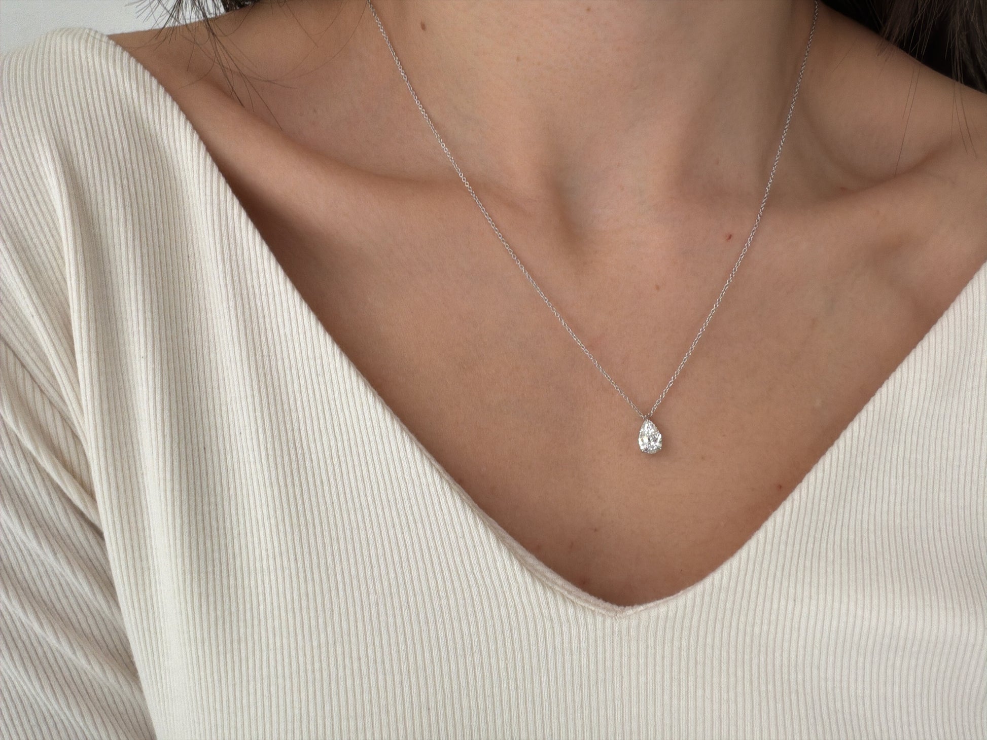 Pear Solitaire Pendant