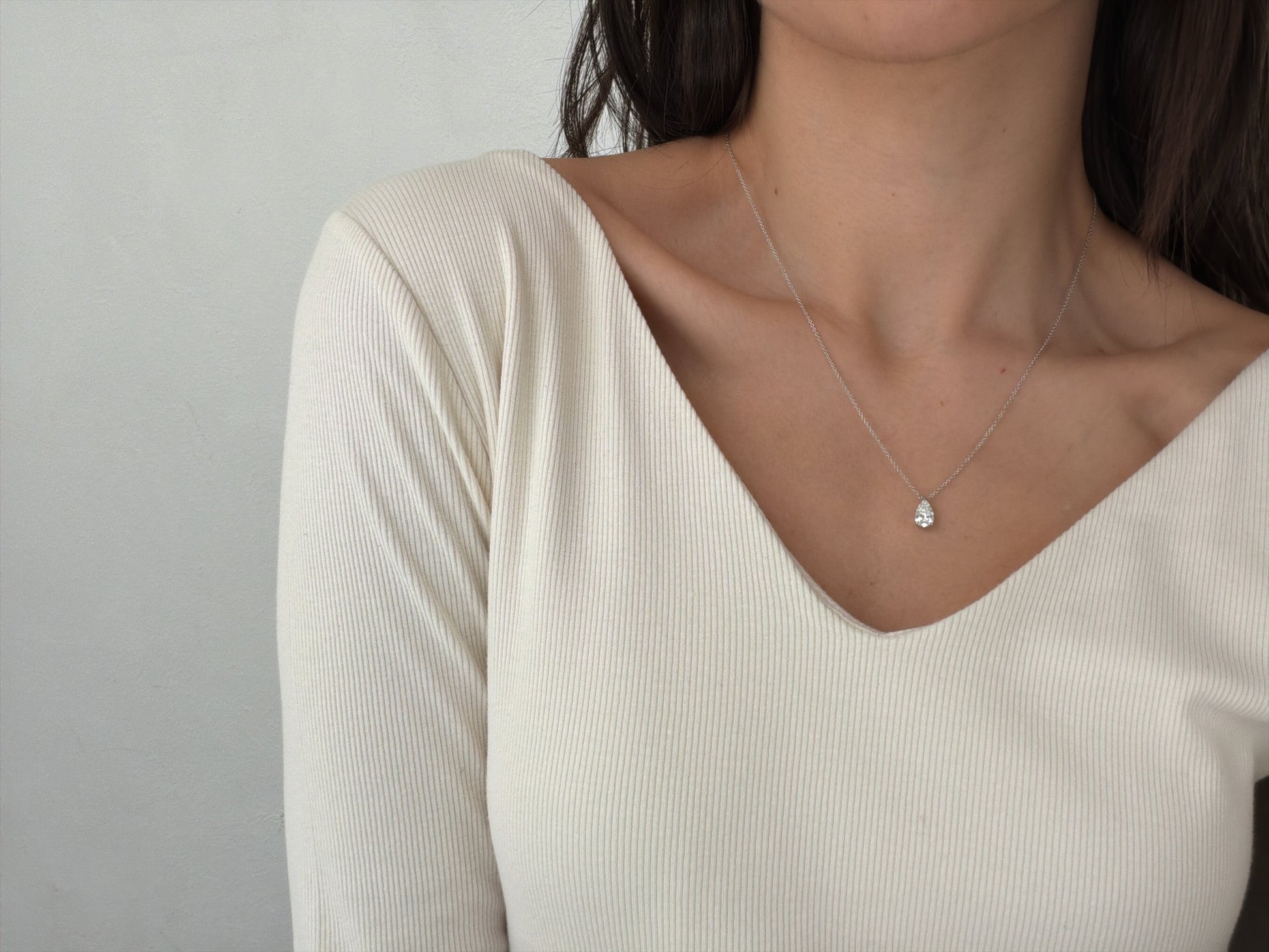 Pear Solitaire Pendant